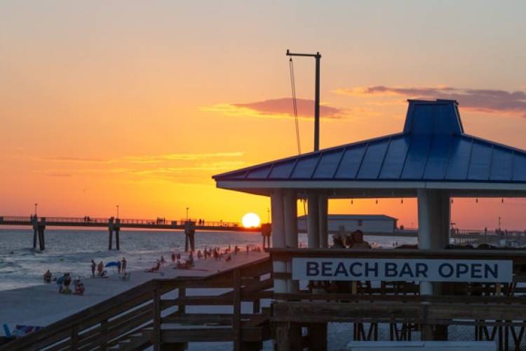 Beach Bar during sunset the gulf front The Island by Hotel RL.